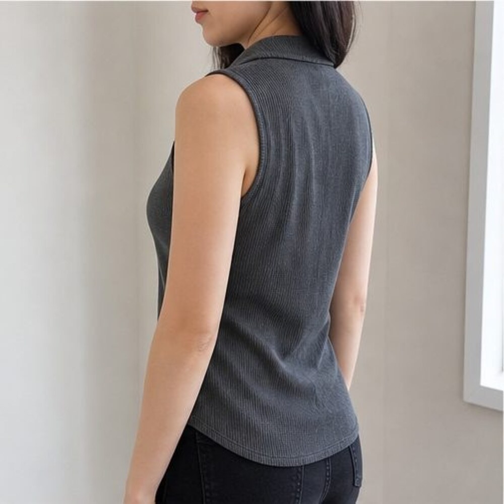 Charcoal Puff Sleeve Top - Picture 3 of 6